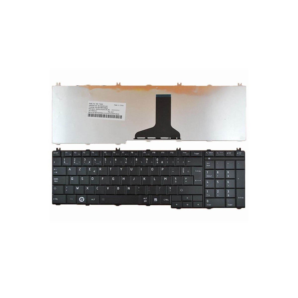 Clavier Français Toshiba Satellite C650 SERIES NSK-TN00F