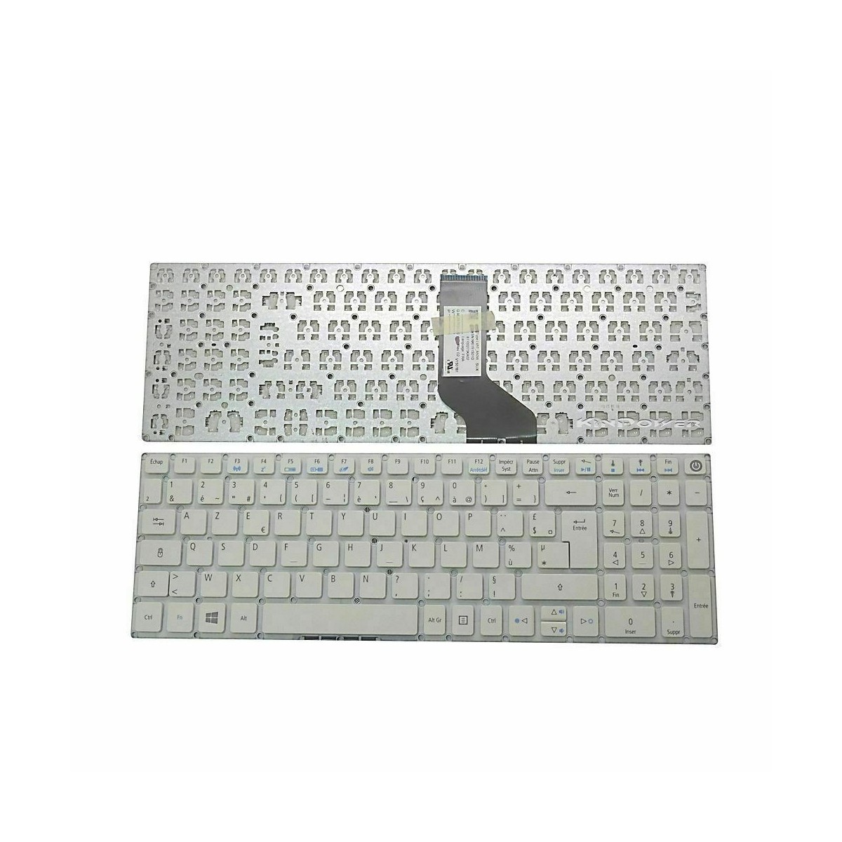 Clavier Français pour Acer Aspire E5-522 NK.I1517.00J Blanc