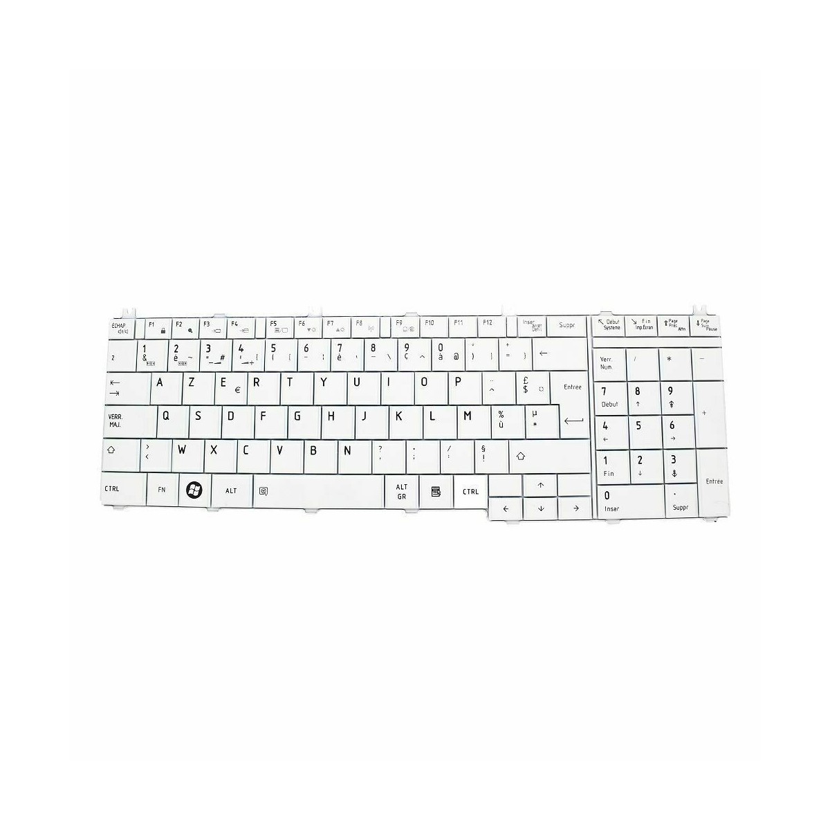 Clavier Français compatible Toshiba Satellite Pro C670 NSK-TNOGV Blanc