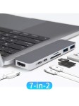 Hub USB C, Adaptateur TypeC Hub pour MacBook Notebook Laptop ( 1*HDMI,2*USB-C PD,1*SD et Micro SD/TF ,2* USB 3.0 Ports )