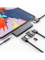 Hub USB Type-C pour iPad Pro 2018, adaptateur 7 en 1, station d'accueil avec chargement USB-C 60W PD, prise en charge 4K HDMI, U