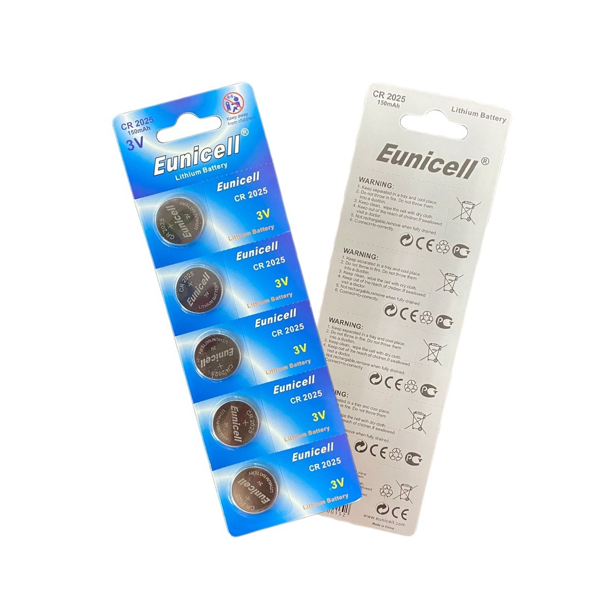 LOT DE 10 PILES EUNICELL BOUTONS CR2025