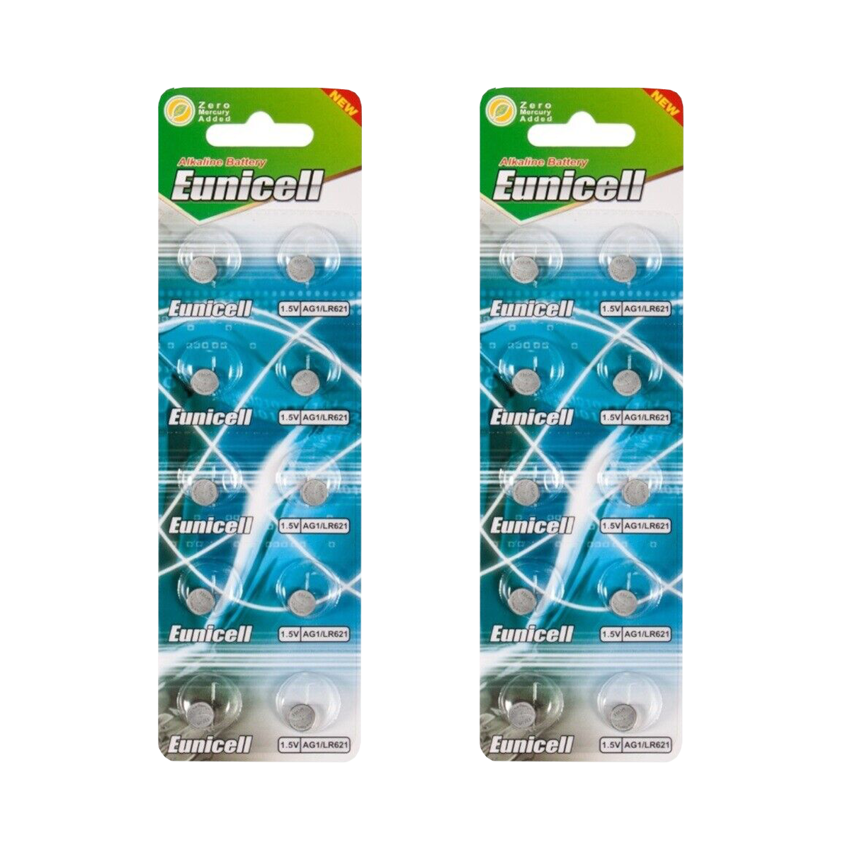 Lot de 20 piles EUNICELL AG1- G1 LR60 LR621 SR621 W 364